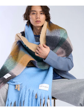 To b. by agnès b. ブロックチェック マフラー グリーン