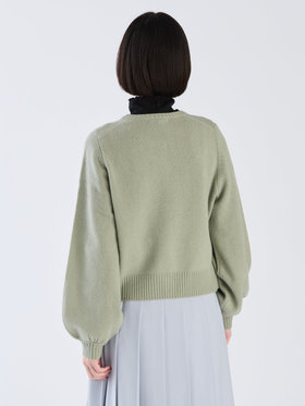To b. by agnès b. 【Outlet】ウール ボリュームスリーブ ラブリー カーディガン グリーン