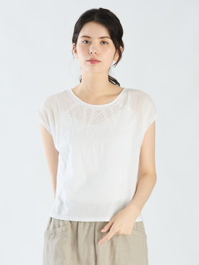 FEMME ウィメンズ 【Outlet】AM56 HAUT ノーカラーブラウス ホワイト