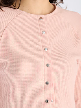 To b. by agnès b. 【Outlet】ワッフル コンパクト ロングスリーブ カーディガン ピンク