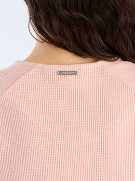 To b. by agnès b. 【Outlet】ワッフル コンパクト ロングスリーブ カーディガン ピンク