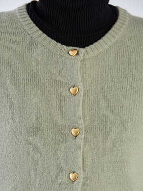 To b. by agnès b. 【Outlet】ウール ボリュームスリーブ ラブリー カーディガン グリーン