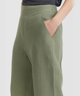 FEMME ウィメンズ リネン ワイド パンツ カーキ