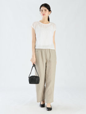 FEMME ウィメンズ 【Outlet】AM56 HAUT ノーカラーブラウス ホワイト