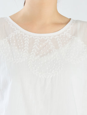 FEMME ウィメンズ 【Outlet】AM56 HAUT ノーカラーブラウス ホワイト