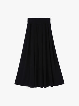 FEMME ウィメンズ ブラック トリアセテート クレープ プリーツ ロングスカート ”Grand Hotel” ブラック