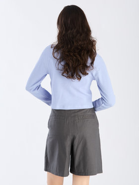 To b. by agnès b. 【Outlet】ワッフル コンパクト ロングスリーブ カーディガン ブルー