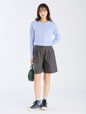 To b. by agnès b. 【Outlet】ワッフル コンパクト ロングスリーブ カーディガン ブルー