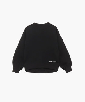 To b. by agnès b. WEBスペシャル ロゴ コットン ボリュームスリーブ スウェットプルオーバー ブラック