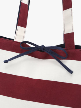 VOYAGE ウィメンズ バッグ＆ウォレット 細ボーダー コットン リバーシブル トートバッグ ZAS11-01 ボルドー