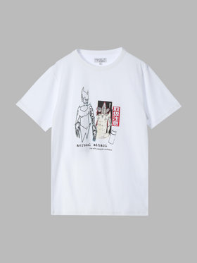 FEMME ウィメンズ プリント コットン 半袖 アーティスト Tシャツ ”Futura” ホワイト