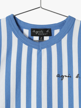 ENFANT ユニセックス 【Outlet】S179 E TS キッズ ロゴTシャツ ブルー×ホワイト