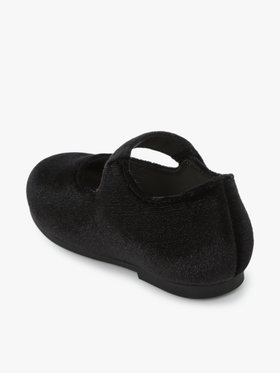 ENFANT ベビー ベビー ベロア バレエシューズ ブラック