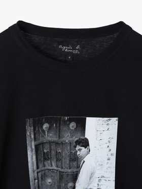 HOMME メンズ メンズ プリント コットン 半袖 アーティスト Tシャツ ”Mark Cohen” ブラック