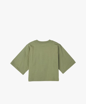 FEMME ウィメンズ ロゴ コットン 5分袖 Tシャツ "Yoko" カーキ