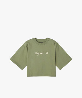 FEMME ウィメンズ ロゴ コットン 5分袖 Tシャツ "Yoko" カーキ