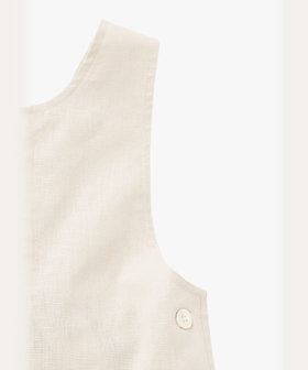 ENFANT ベビー ベビー コットンリネン ノースリーブ サロペット ベージュ系その他