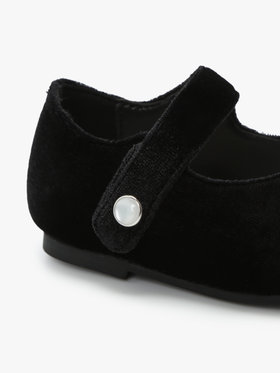 ENFANT ベビー ベビー ベロア バレエシューズ ブラック