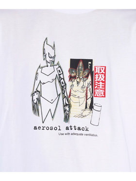 FEMME ウィメンズ プリント コットン 半袖 アーティスト Tシャツ ”Futura” ホワイト