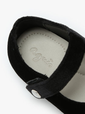 ENFANT ベビー ベビー ベロア バレエシューズ ブラック