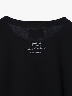 HOMME メンズ メンズ プリント コットン 半袖 アーティスト Tシャツ ”Mark Cohen” ブラック