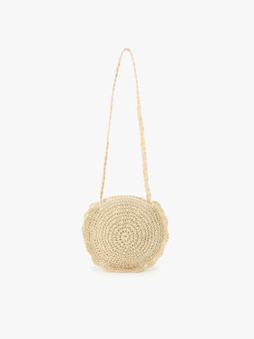 ENFANT ユニセックス キッズ ”b.” ロゴ 刺繍 サークル ショルダーバッグ オフホワイト