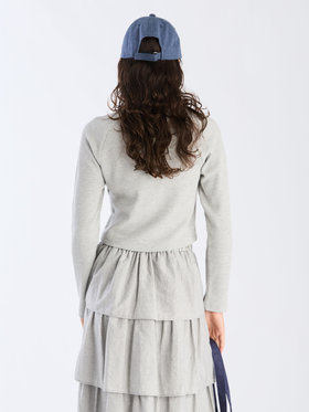 To b. by agnès b. 【Outlet】ワッフル コンパクト ロングスリーブ カーディガン グレー