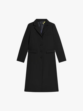 FEMME ウィメンズ ウール混 ロング チェスターコート ブラック