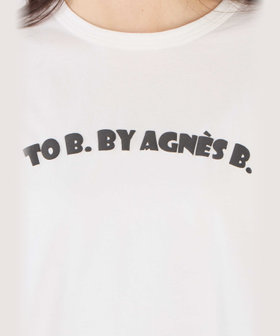 To b. by agnès b. ロゴ パフプリント コットン 半袖 Tシャツ ホワイト