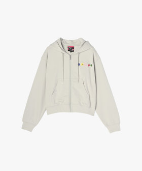 FEMME ウィメンズ SPORT b. 刺繍 コットン 長袖 ジップアップ フーディー "Jessica Ng" グレー系その他