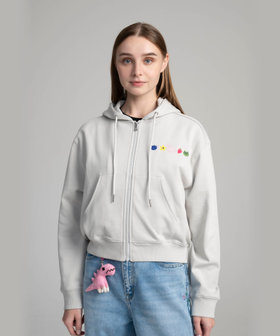 FEMME ウィメンズ SPORT b. 刺繍 コットン 長袖 ジップアップ フーディー "Jessica Ng" グレー系その他