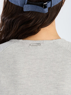 To b. by agnès b. 【Outlet】ワッフル コンパクト ロングスリーブ カーディガン グレー