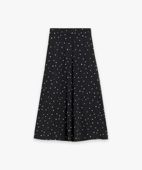 FEMME ウィメンズ ドット ジャージー フレア スカート "Onelie" ブラック