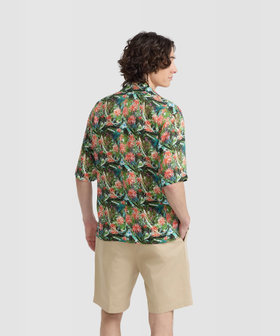 HOMME メンズ メンズ プリント 開襟 半袖 シャツ "Magnum" マルチ