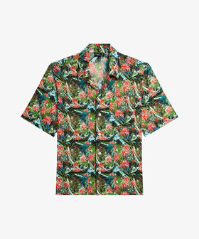 HOMME メンズ メンズ プリント 開襟 半袖 シャツ "Magnum" マルチ