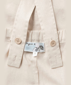 ENFANT ベビー ベビー コットンリネン ノースリーブ サロペット ベージュ系その他