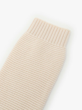 ENFANT ベビー 【Outlet】ベビー コットン ニット "B"レッグウォーマー ホワイト