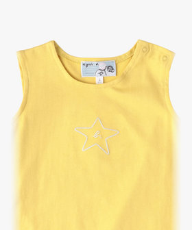 ENFANT ベビー ベビー "b." ロゴ スター コットン ノースリーブ ワンピース "Barbie" イエロー