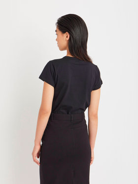 FEMME ウィメンズ "b."ロゴ 刺繍 コットン 半袖 Tシャツ "Brando" ブラック