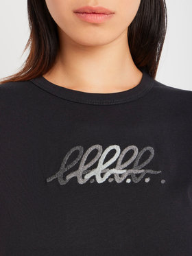 FEMME ウィメンズ "b."ロゴ 刺繍 コットン 半袖 Tシャツ "Brando" ブラック