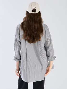 To b. by agnès b. 【Outlet】To b. by agnes b.× green label relaxing コットン 刺繍 ストライプ シャツ "b. cool!!" ホワイト