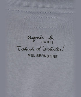 FEMME ウィメンズ プリント オーガニックコットン 5分袖 アーティスト Tシャツ "Mel Bernstine" グレー系その他