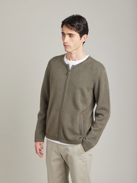 HOMME メンズ 【Outlet】LU31 CARDIGAN ジップカーディガン カーキ
