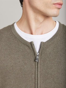 HOMME メンズ 【Outlet】LU31 CARDIGAN ジップカーディガン カーキ