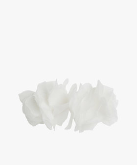 FEMME ウィメンズ フラワー シルク ヘアバレッタ "Lucie" ホワイト