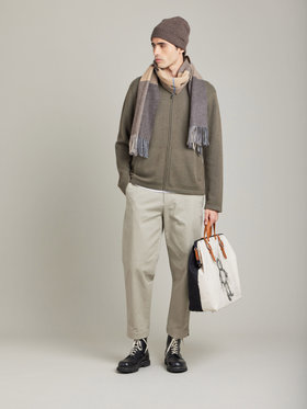 HOMME メンズ 【Outlet】LU31 CARDIGAN ジップカーディガン カーキ