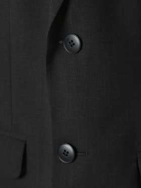 HOMME メンズ ウール テーラード ジャケット "Domino" グレー×ブラック