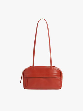 FEMME ウィメンズ レザー ショルダーバッグ "Lucie" オレンジ系その他