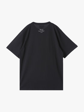 HOMME メンズ メンズ オーガニックコットン プリント 半袖 アーティスト Tシャツ "L'Atlas" ブラック