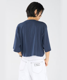 FEMME ウィメンズ ロゴ コットン 5分袖 Tシャツ "Yoko" ブルー系その他